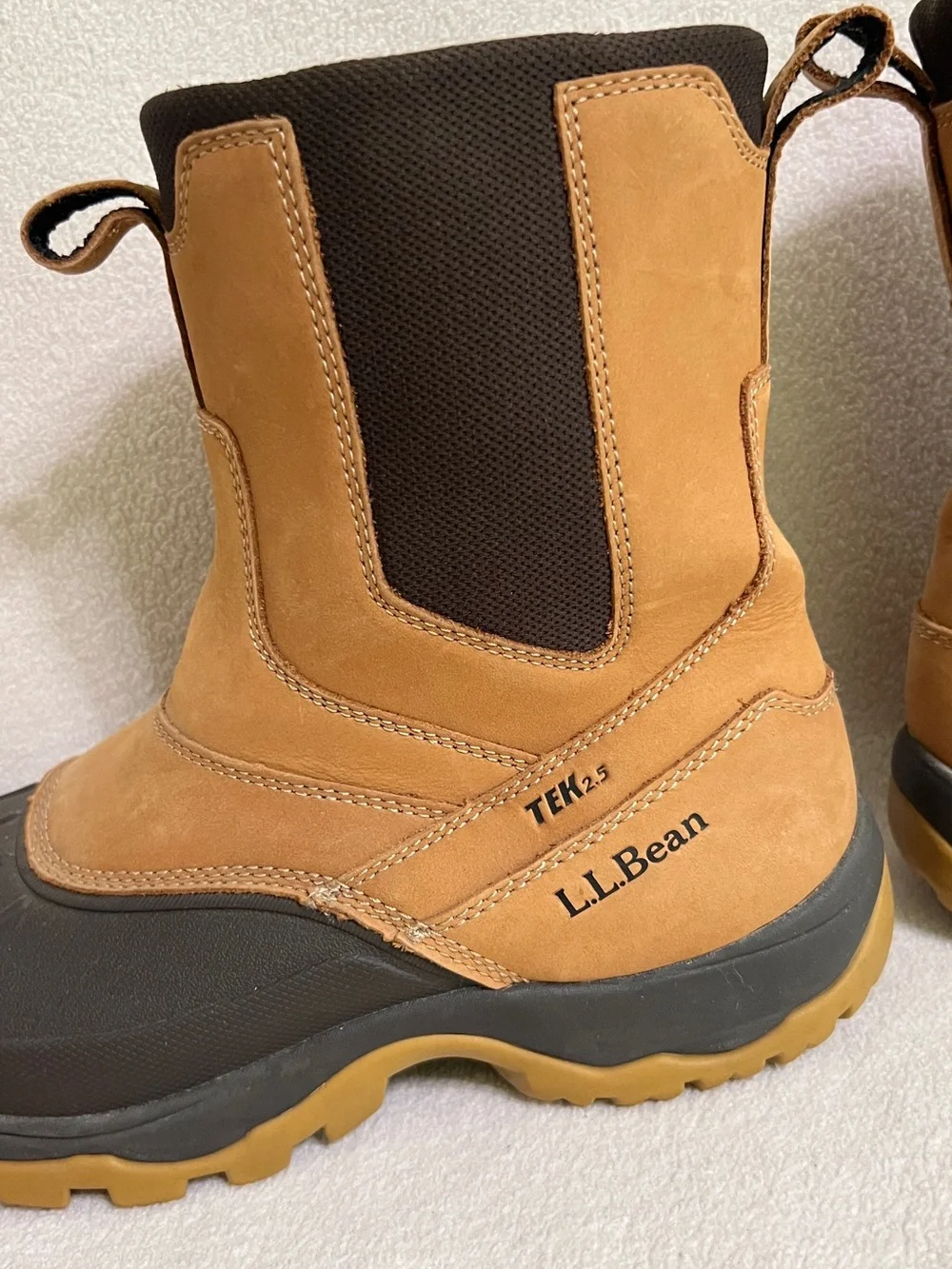 L.L.Bean Storm Chaser Boots Men's Size 8 M Brown Leather Waterproof Zip Winter